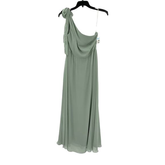 After Six Draped One Shoulder Maxi Dress Bow Scarf Size 12 NWOT $221 MSRP - Picture 6 of 10